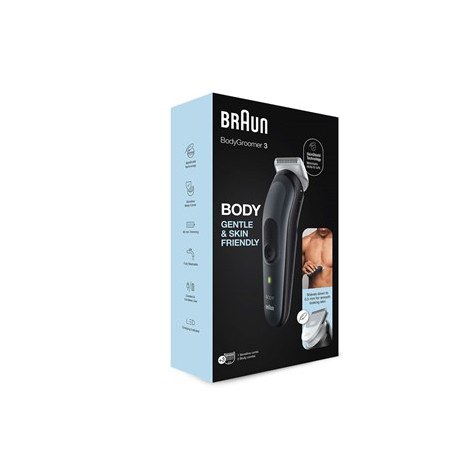 Braun | BG3340 | Body Groomer | Cordless and corded | Number of length steps | Number of shaver heads/blades | Black/Grey - 3